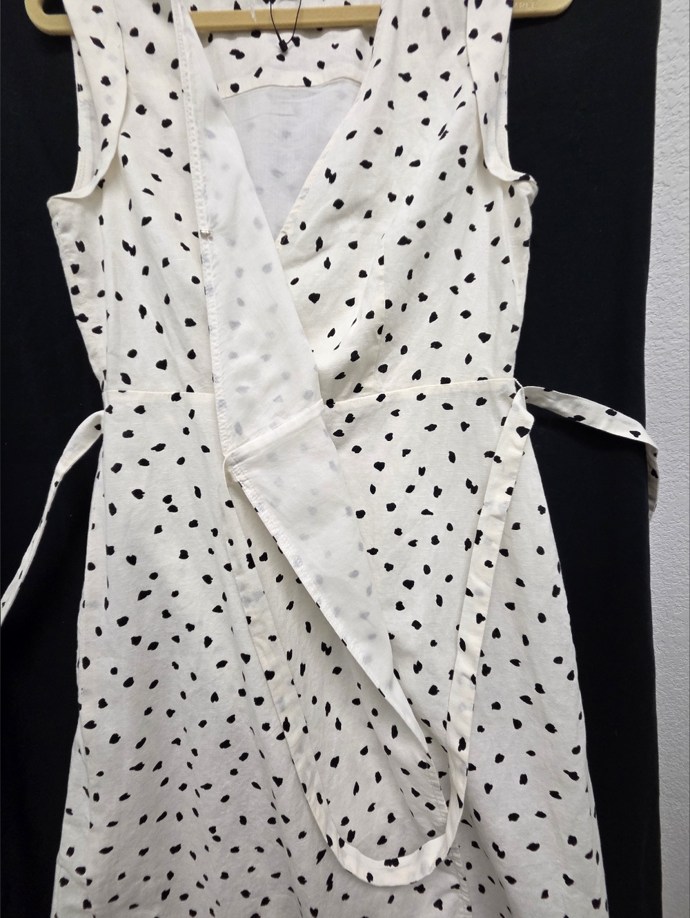 Banana Republic White Sleeveless Polka Dot Wrap Camisole Dress - Picture 11 of 14
